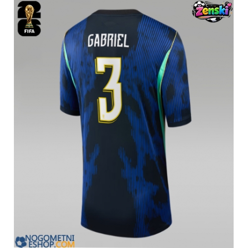 Ženski Nogometni dresi Brazilija Gabriel Magalhaes #3 Gostujoči SP 2026 Kratek Rokav